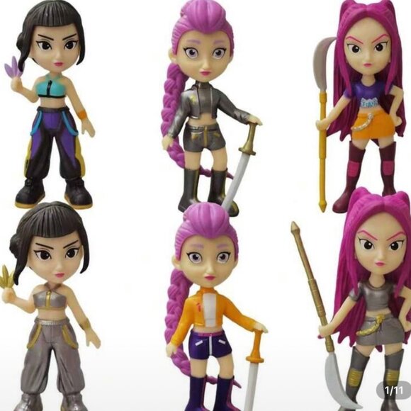 K-Pop Demon Hunters - Rumi, Mira & Zoey Mini Figure Dolls 4” Gift, 6pc-Set, New - Picture 1 of 7